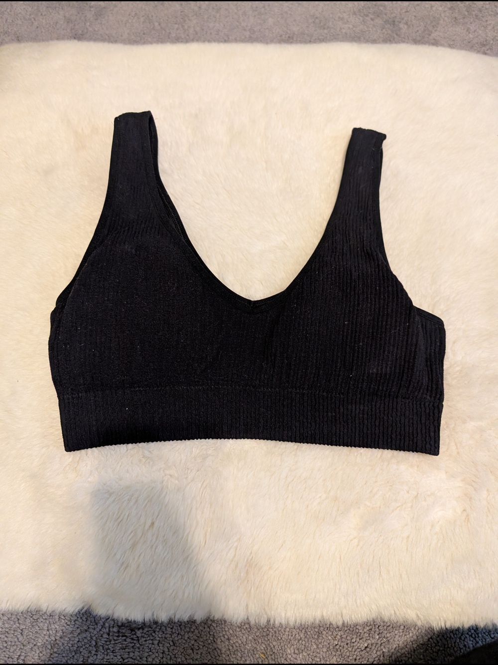 aerie Black Ribbed Bra Bralette